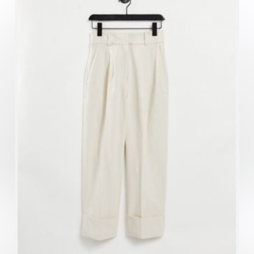 & Other Stories turn up pants in beige size 6